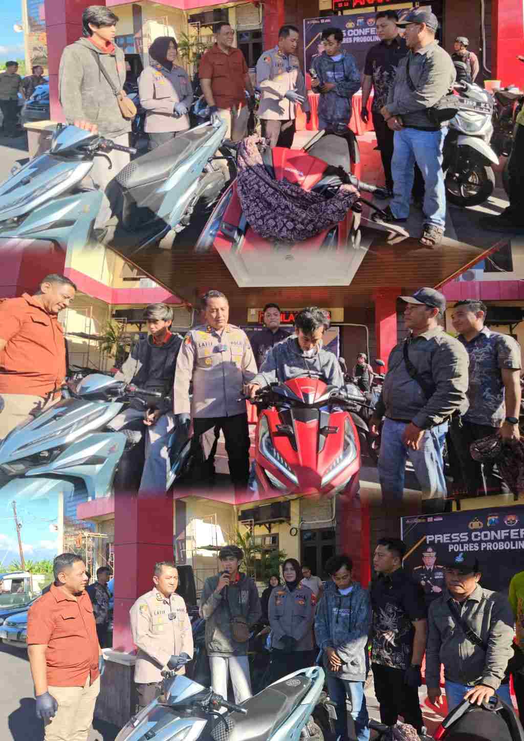 Polres Probolinggo Temukan dan Serahkan Motor yang Hilang, Korban Curanmor Tersenyum Riang