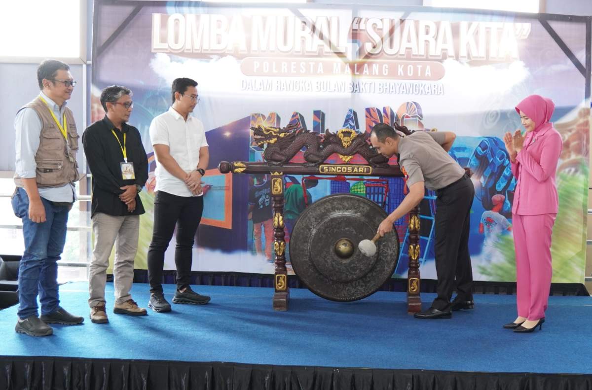 Sambut Hari Bhayangkara ke -80, Polresta Malang Kota Gelar Lomba Mural