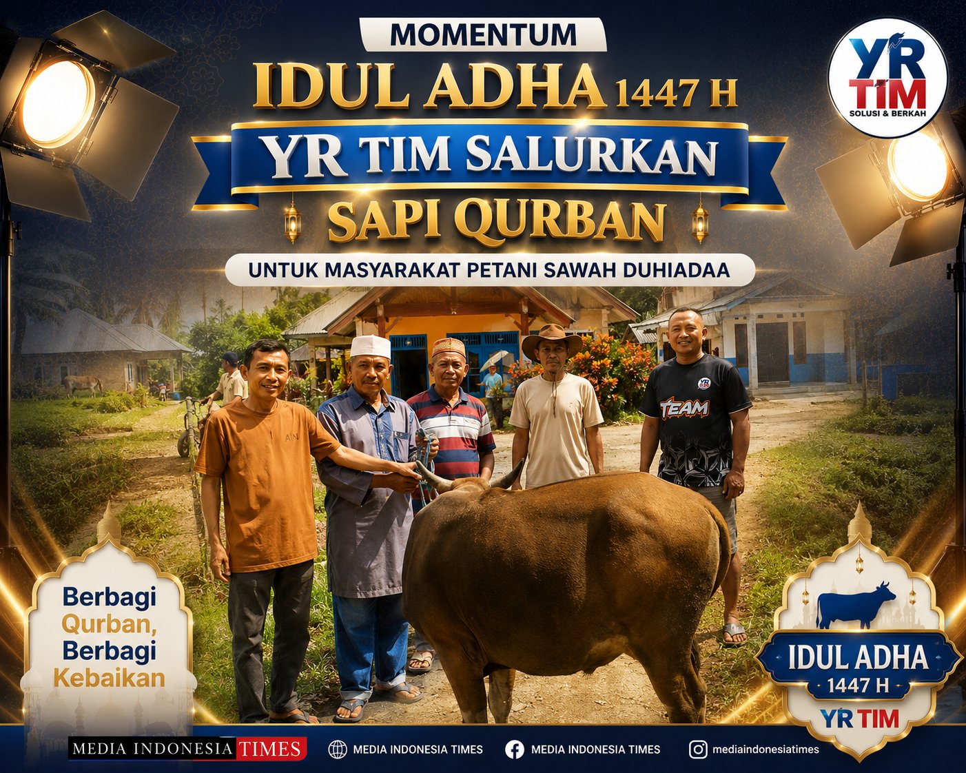 Peduli Petani, YR TIM Serahkan Satu Ekor Sapi Qurban di Duhiadaa