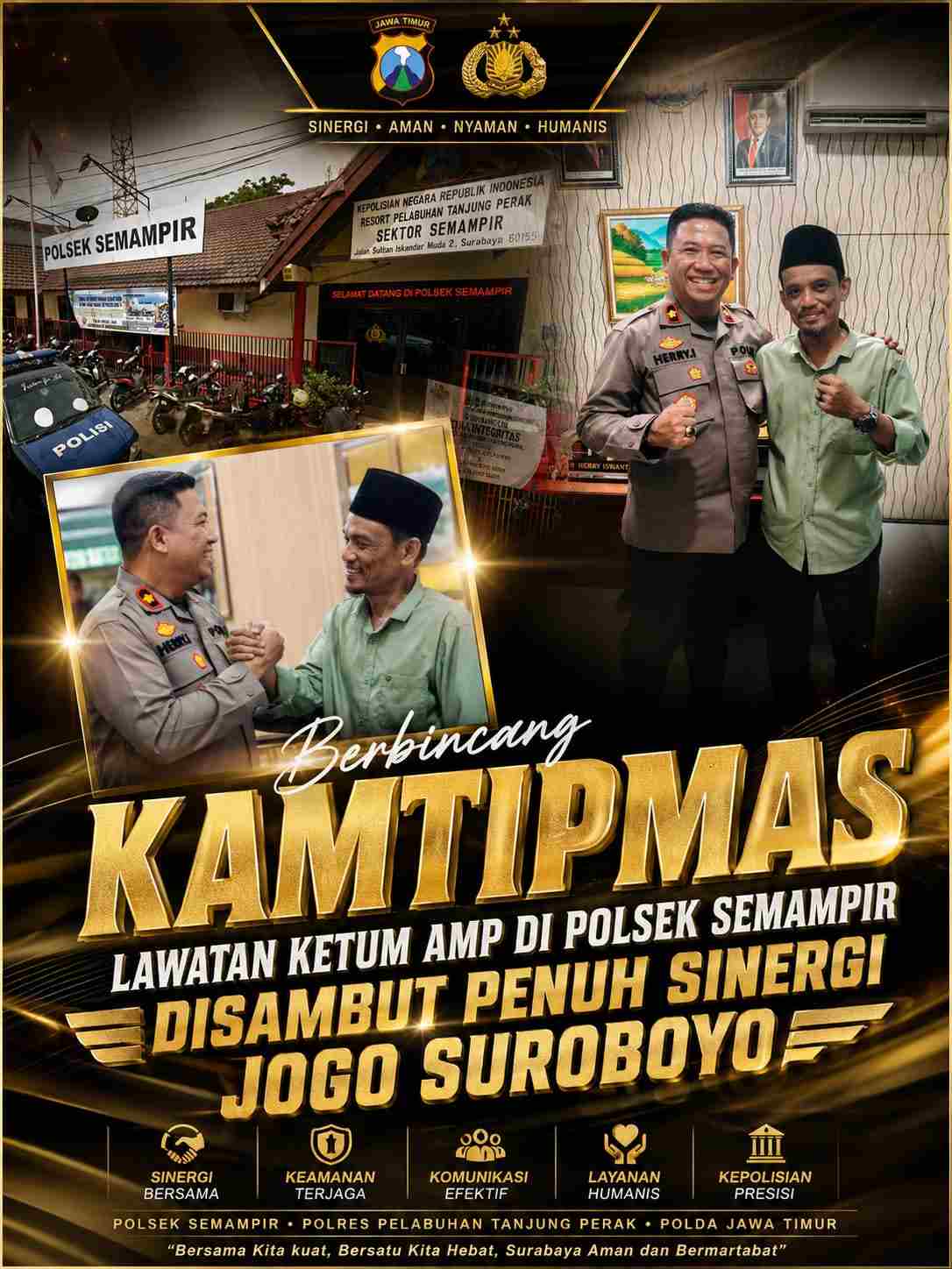 Berbincang Kamtipmas, Lawatan Ketum AMP di Polsek Semampir Disambut Penuh Sinergi Jogo Suroboyo