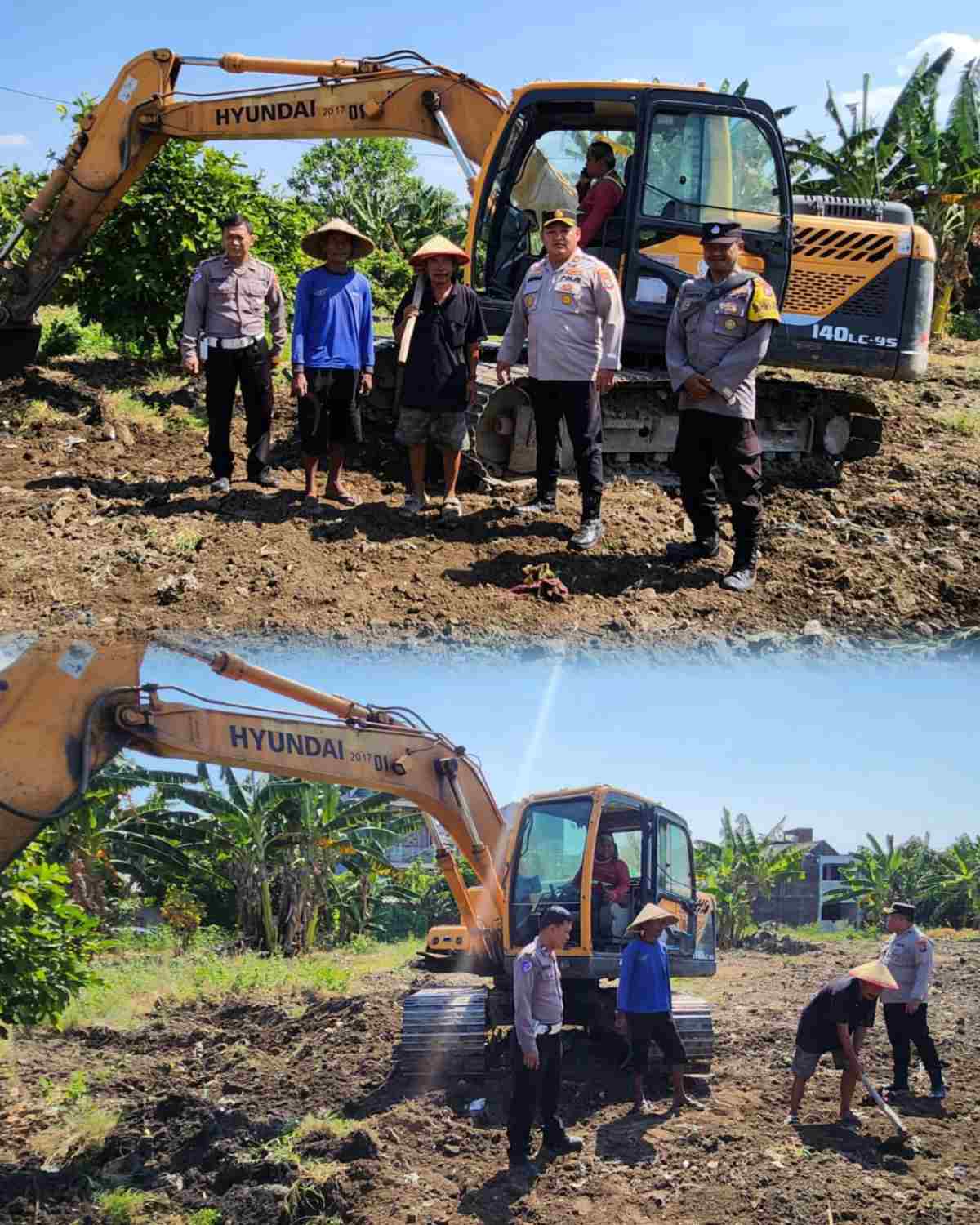 Polres Pelabuhan Tanjungperak Datangkan Alat Berat Bantu Petani Olah Lahan Pascapanen