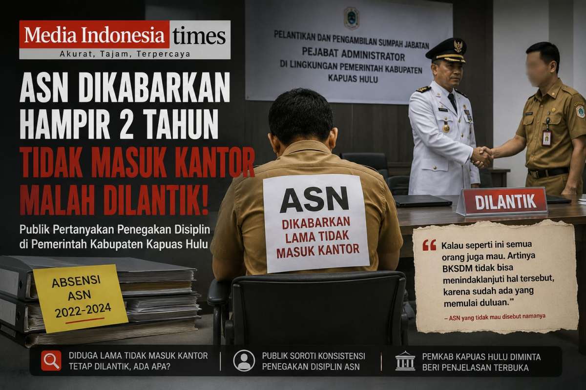 Pelantikan ASN yang Diduga Lama Tak Masuk Kerja Tuai Polemik, Penegakan Disiplin Dipertanyakan