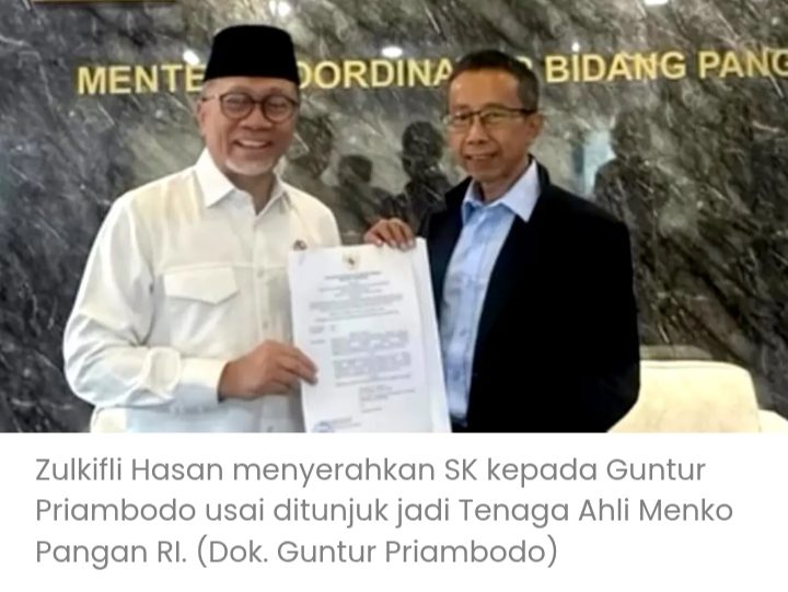 Guntur Priambodo Kembali Mengabdi di Tingkat Nasional, Ditunjuk Jadi Tenaga Ahli Menko Pangan